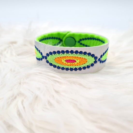 Armband Hologramm grün/blau/neon, 23cm lang